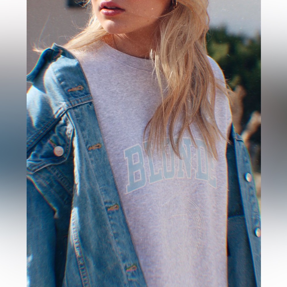 BRUNETTE The Label 'BRUNETTE VARSITY' Step Sister Crew Pebble Grey Medium Large